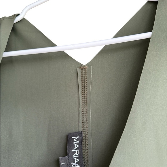 MARIA PINTO Olive Green V-Neck Jumpsuit Size L - Picture 7 of 10